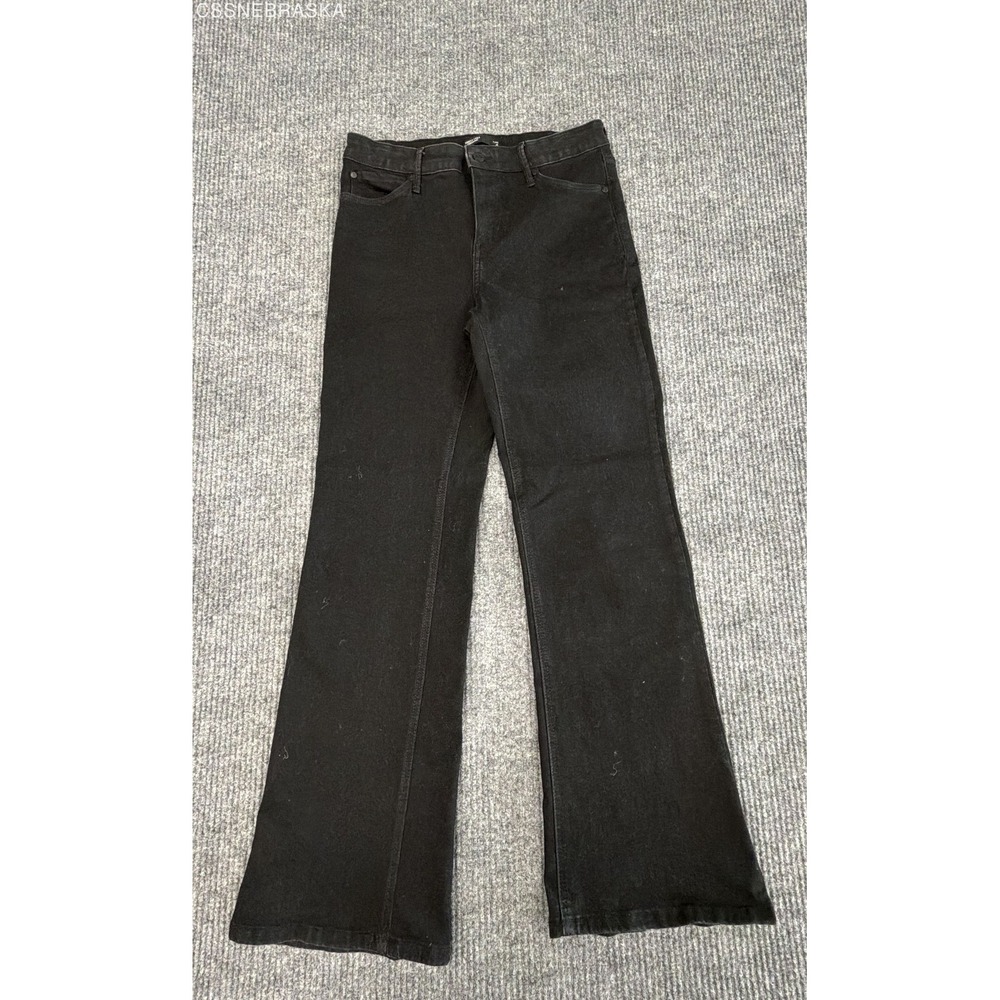 Simply Vera Vera Wang Black Women's Flare Jeans Stretch Denim Mid Rise - Size 8R